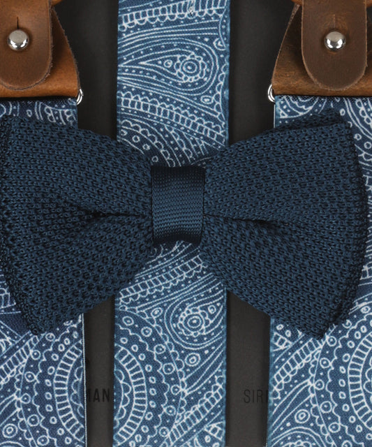 Bretel/Strik combi | Paisley sketch blauw