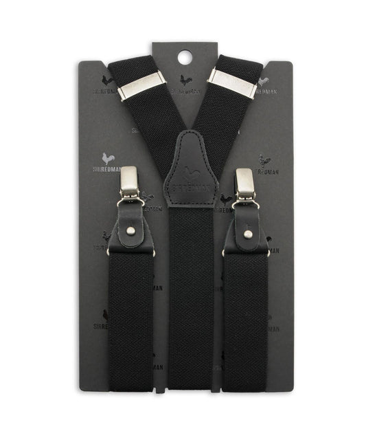 Luxe Bretels Clip/Leer | Zwart