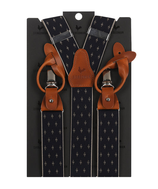 Luxe Bretels Clip/Leer | Navy design