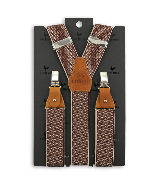 Luxe Bretels Clip/Leer | Bordeaux/Zand design
