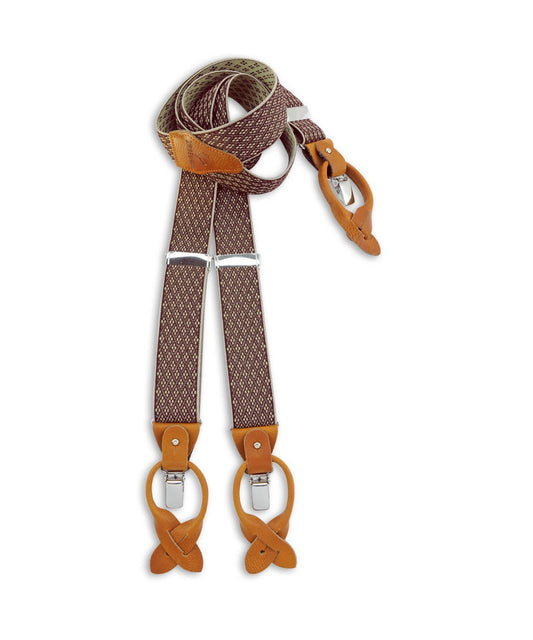 Luxe Bretels Clip/Leer | Bordeaux/Zand design