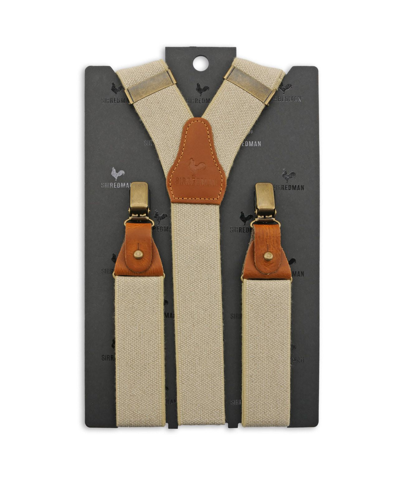 Luxuriöse Lederhosenträger mit Clips und Laschen | Weiß