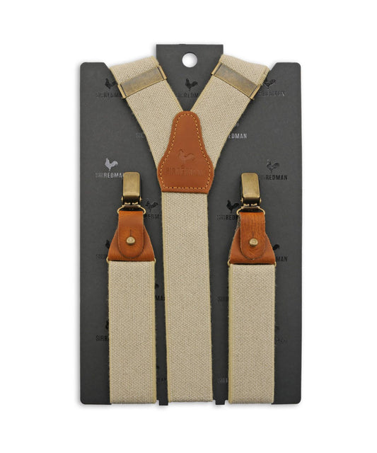 Luxe Bretels Clip/Leer | Beige