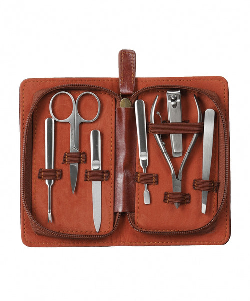 Manicureset in rits etui | Bruin
