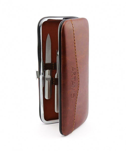 Manicureset in etui | Bruin