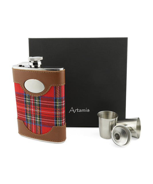 Tartan Flask with Funnel and Cups 8oz | Tartan
