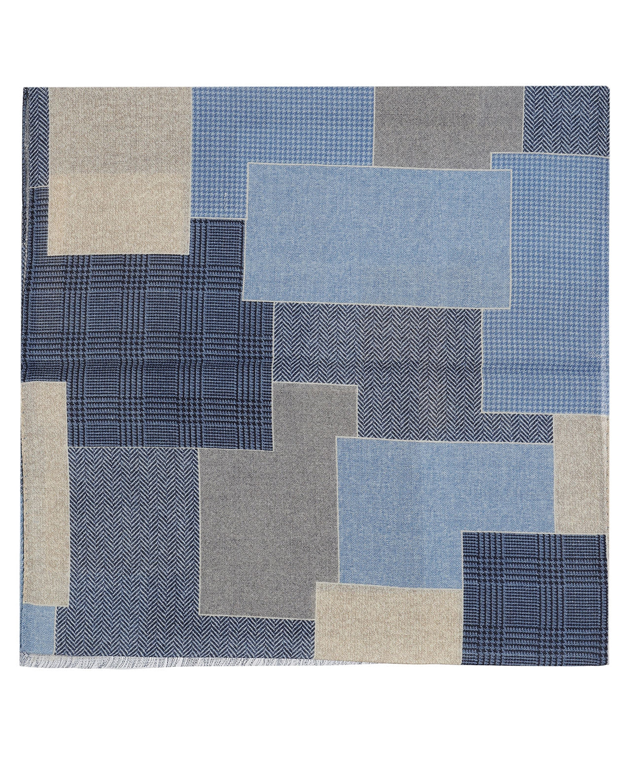 Patchwork-Wollschal | Blau