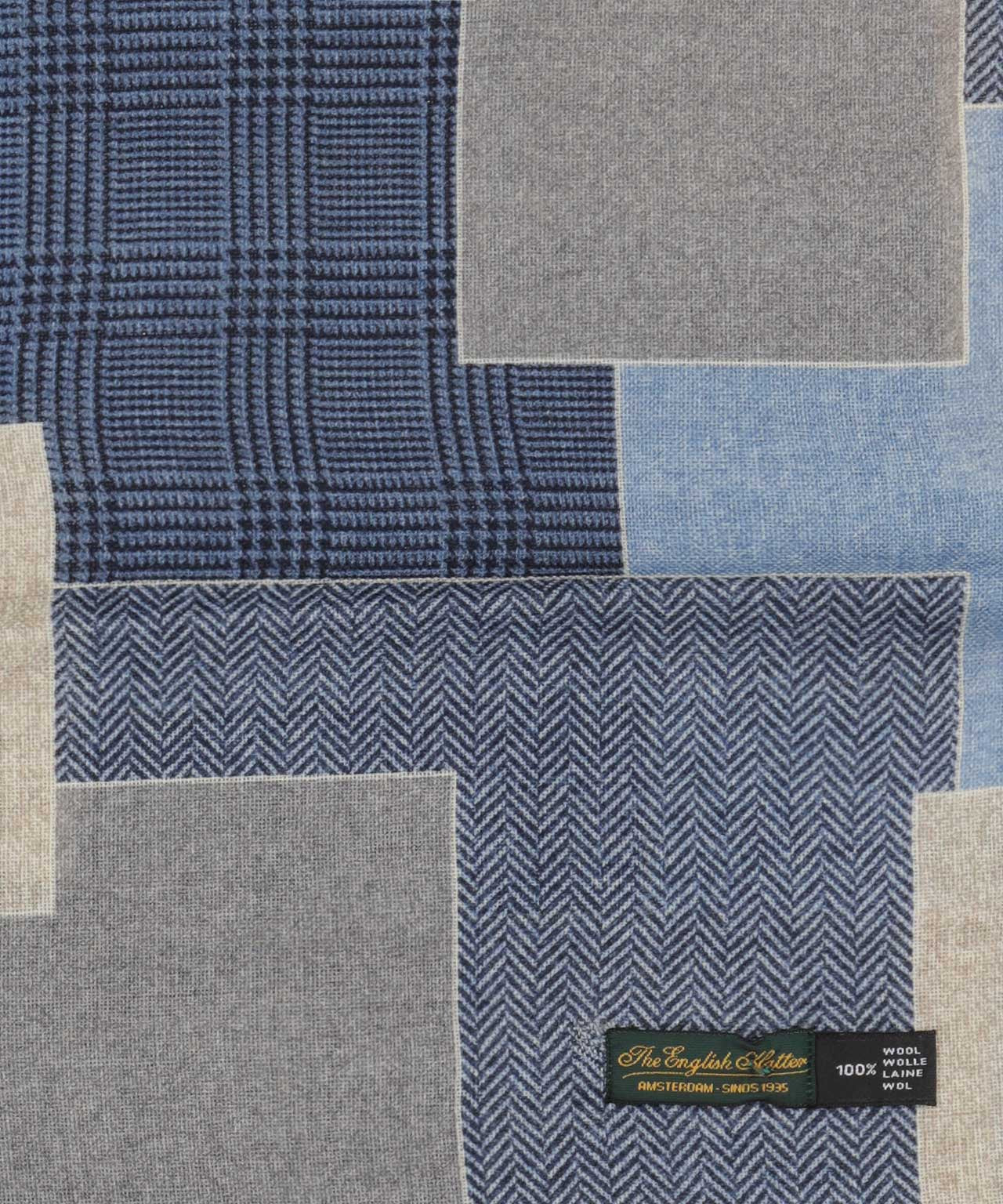 Patchwork-Wollschal | Blau