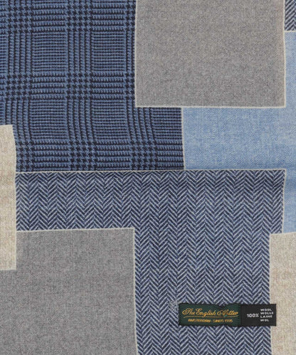 Patchwork-Wollschal | Blau