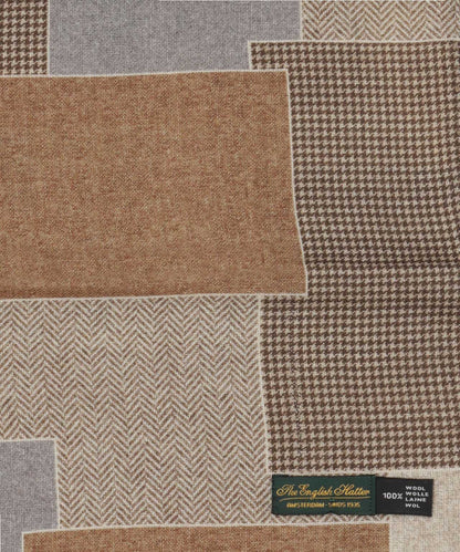 Patchwork-Wollschal | Braun