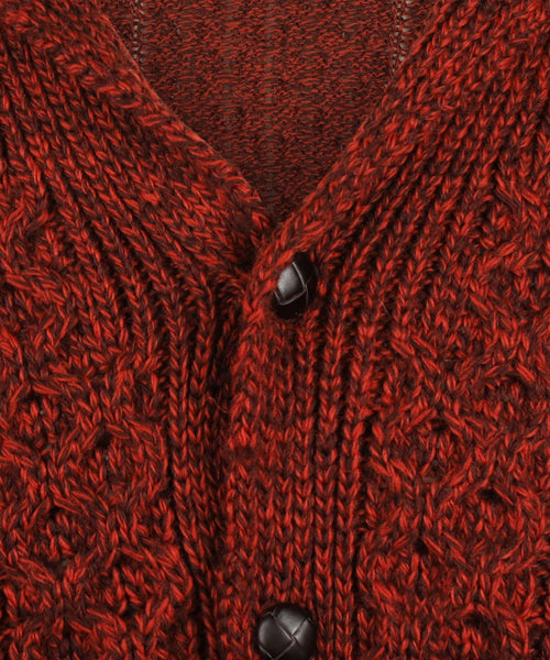 Knoop Kabelvest uit Ierland | Bordeaux Rood