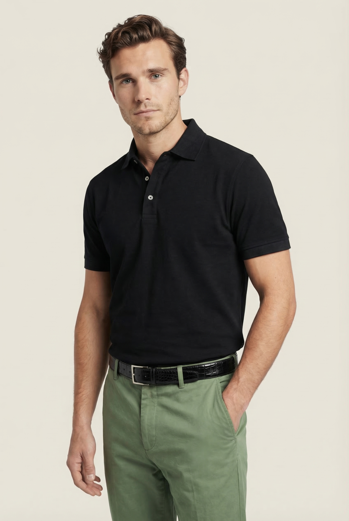 Polo pique short sleeve | Black