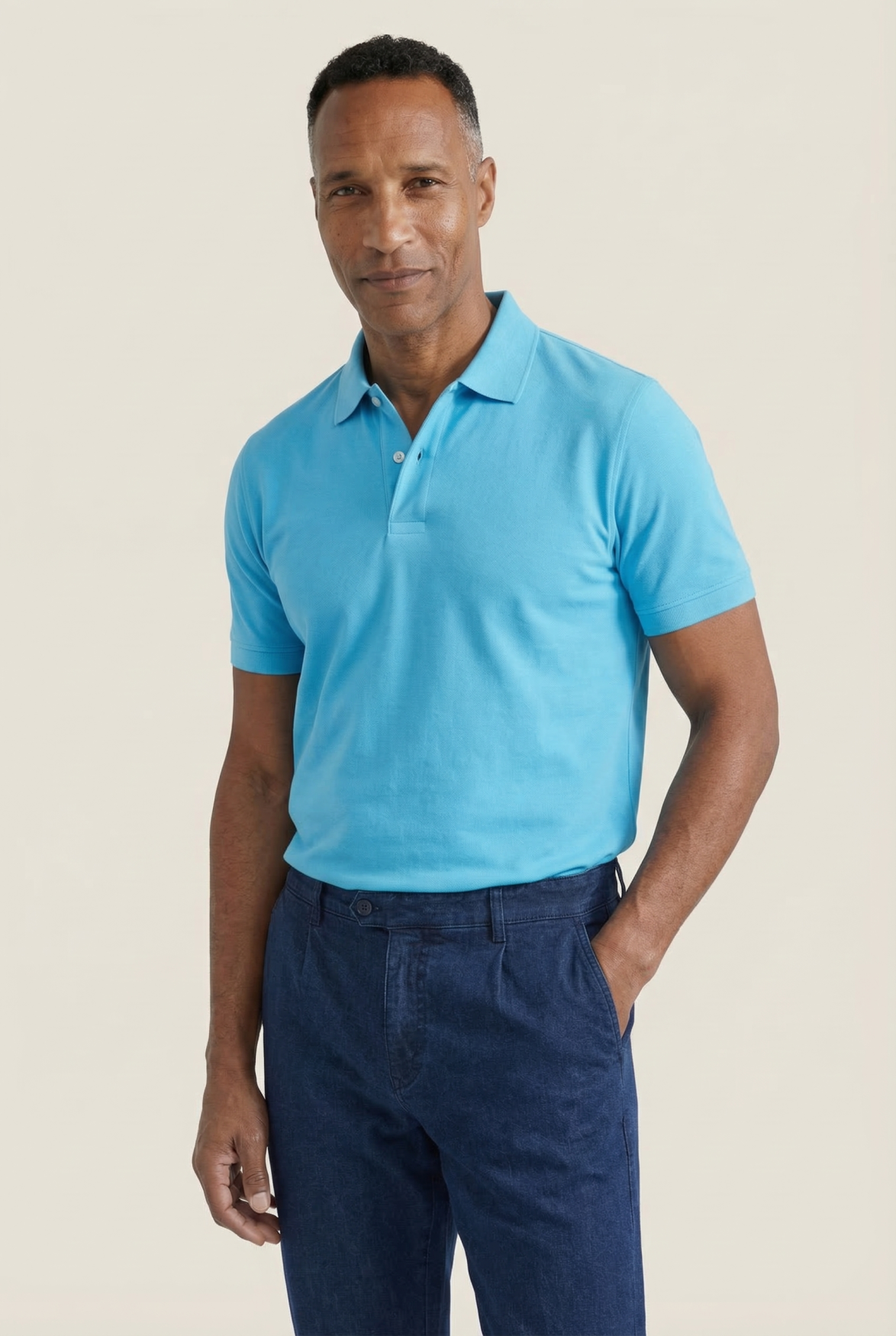 Polo pique short sleeve | Blue