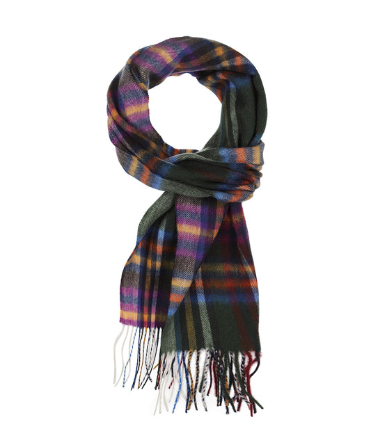 Sjaal Wol/Cashmere 30X190 | Groen Paars Multi
