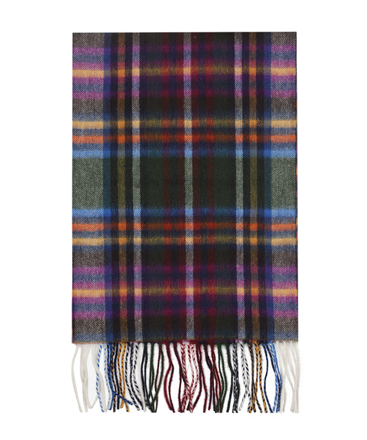 Sjaal Wol/Cashmere 30X190 | Groen Paars Multi