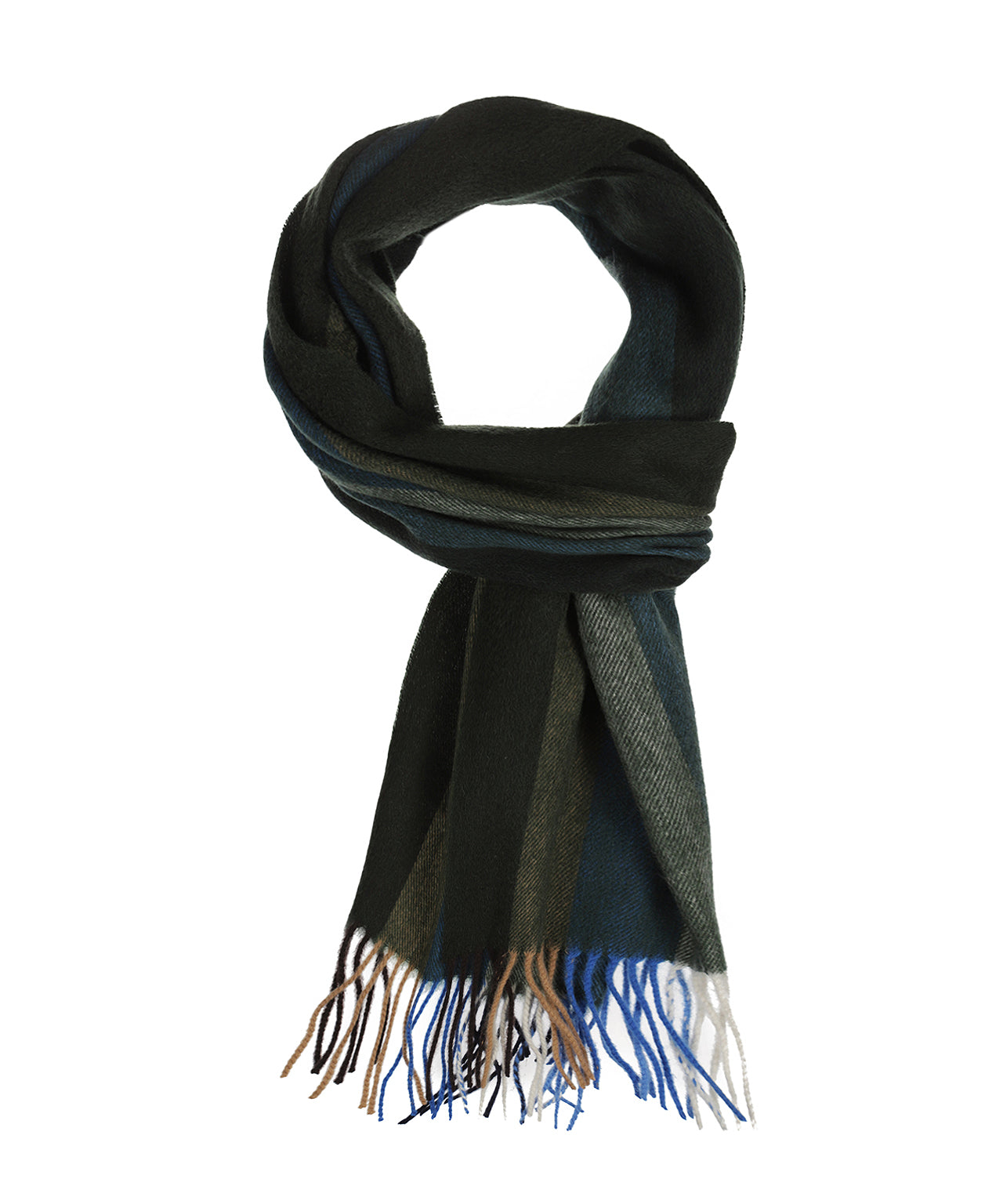 Sjaal Wol/Cashmere 30X190 | Groen Multi