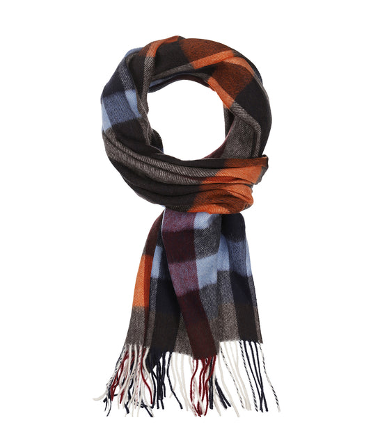 Sjaal Wol/Cashmere 30X190 | Oranje Bruin Multi