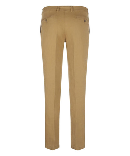 Derby Linnen/Katoen Pantalon | Camel