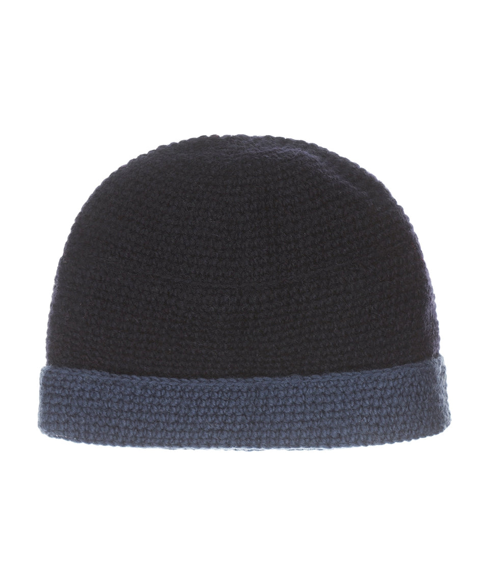 Mütze mit Wollfleece-Futter | Marineblau