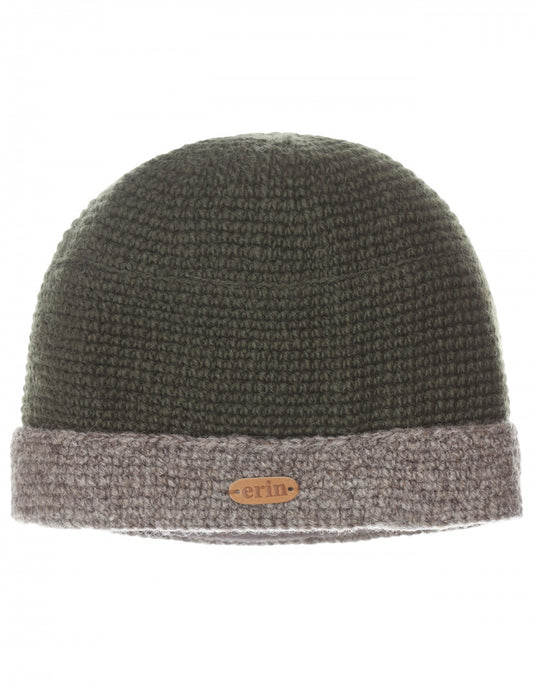 Muts Wol Fleece Lining | Donker Groen Taupe