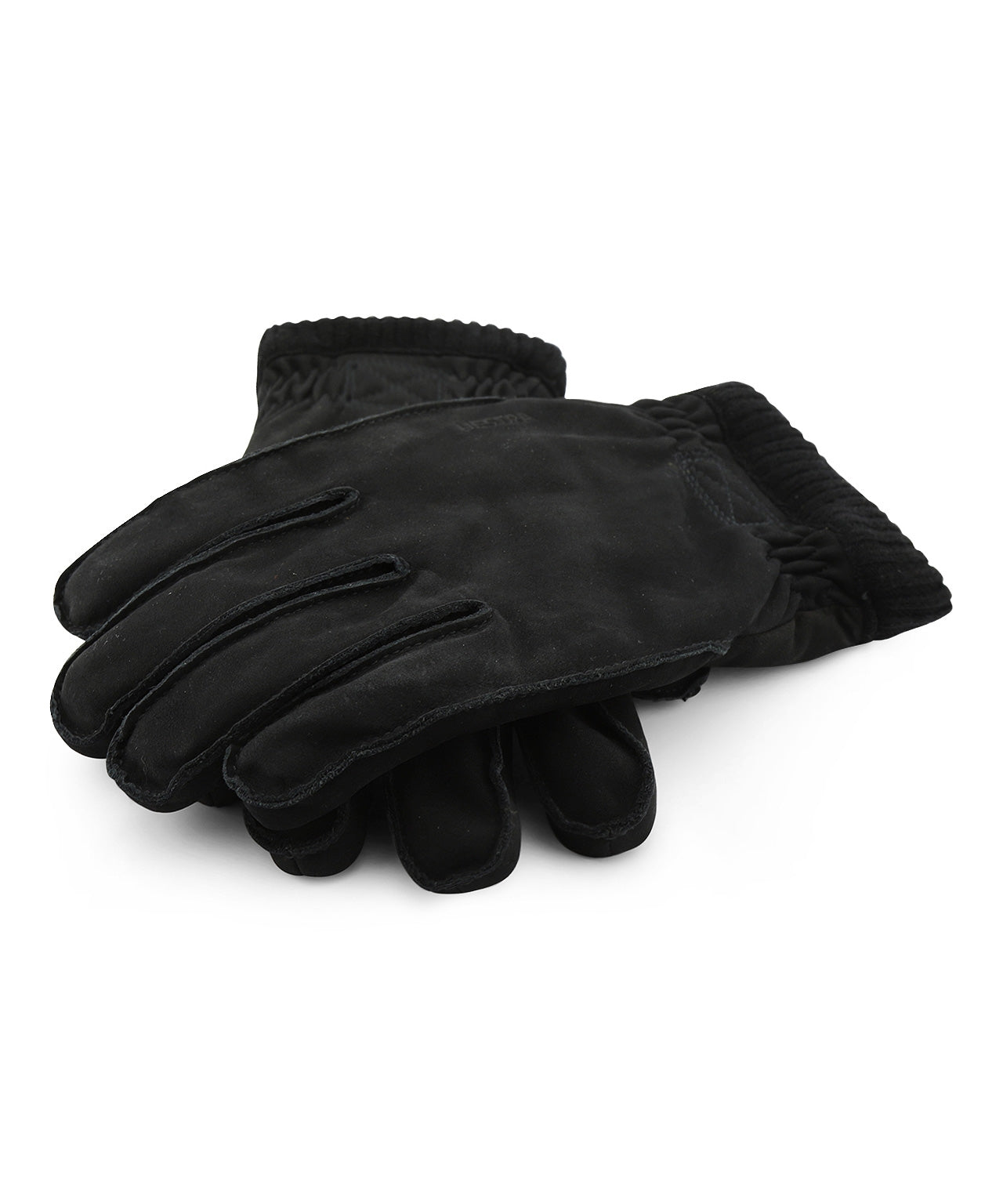 Handschuh aus weichem Nubukleder | Schwarz
