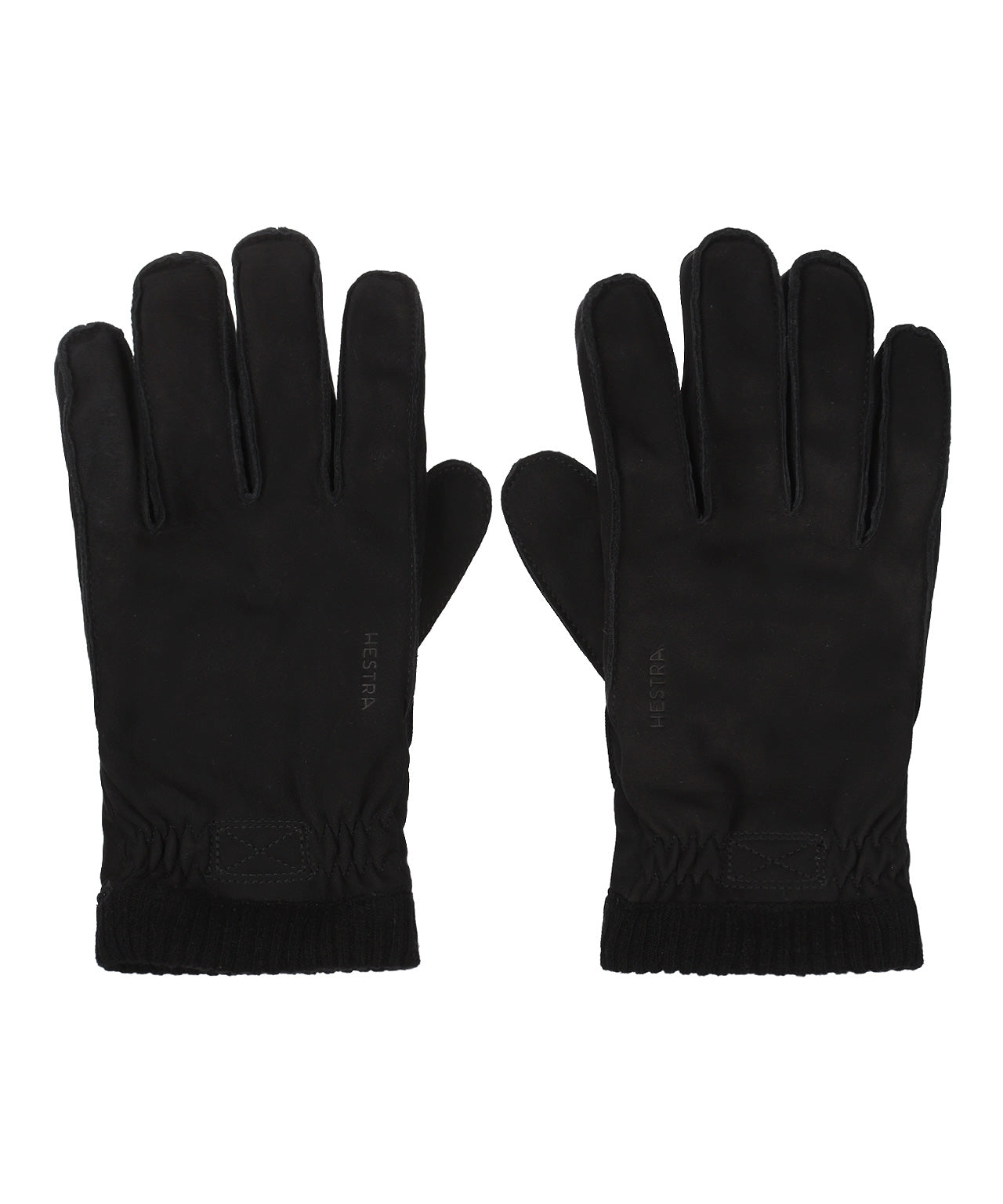 Handschuh aus weichem Nubukleder | Schwarz
