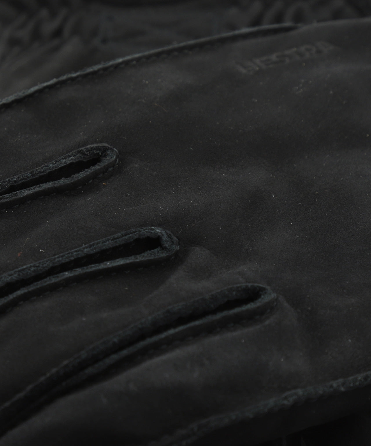 Handschuh aus weichem Nubukleder | Schwarz