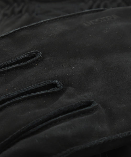 Zachte leren Nubuck Handschoen | Zwart