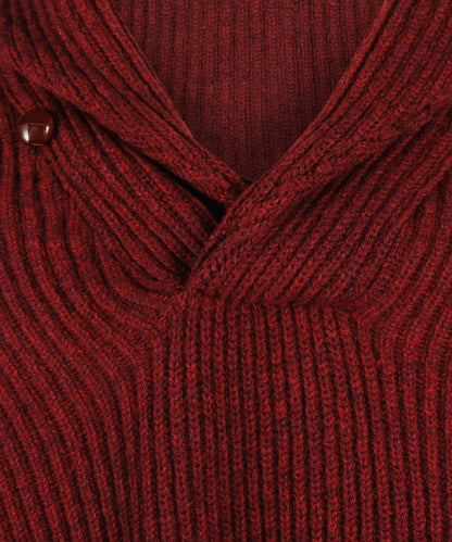 William Lockie Pullover mit Schalkragen | Roter Samt