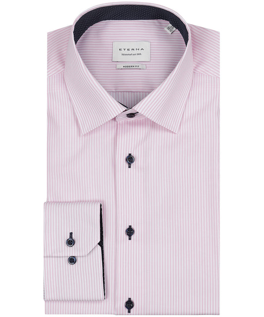 Shirt Katoen | Lichtroze/Wit mini streep