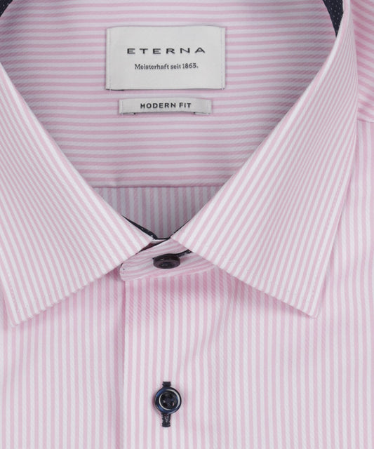 Shirt Katoen | Lichtroze/Wit mini streep