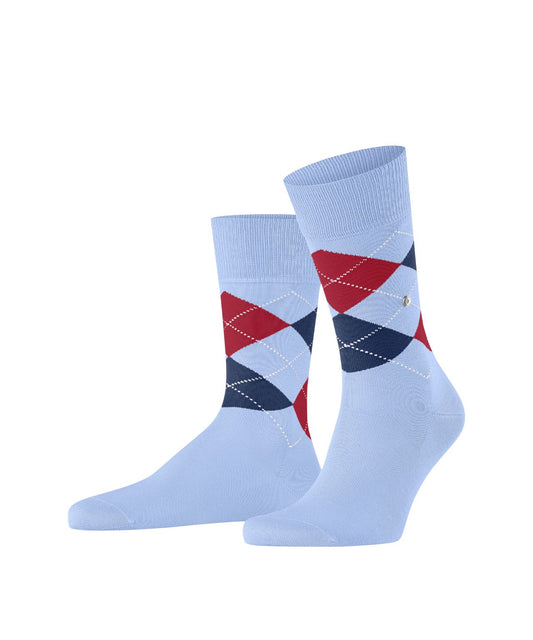 Sok Manchester Kort | Light Blue/Navy/Red diamond check