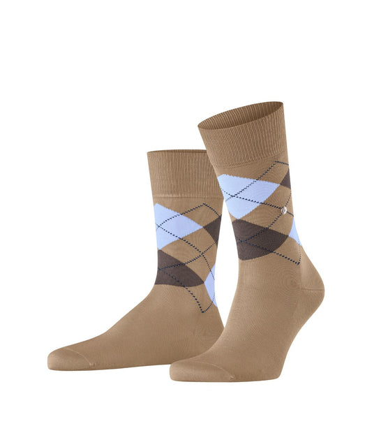 Sok Manchester Kort | Toffee/Light Blue/Brown diamond check