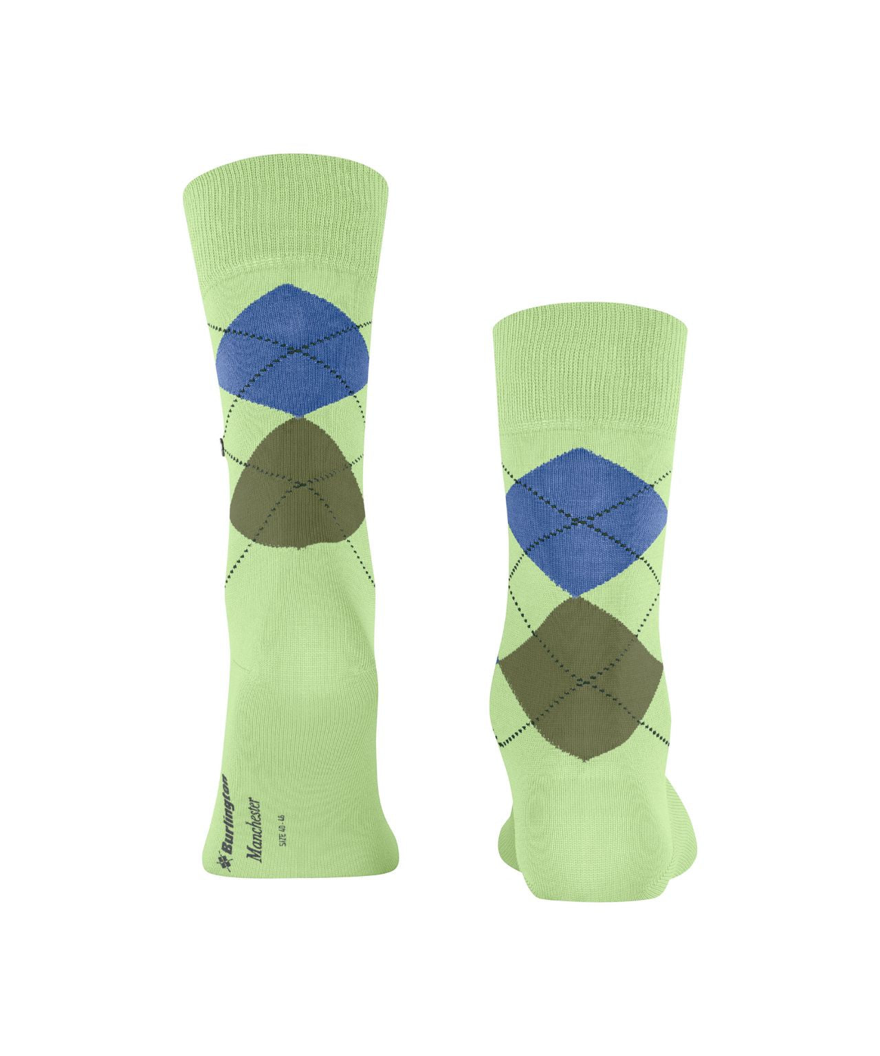 Sok Manchester Kort | Lime/Green/Blue diamond check