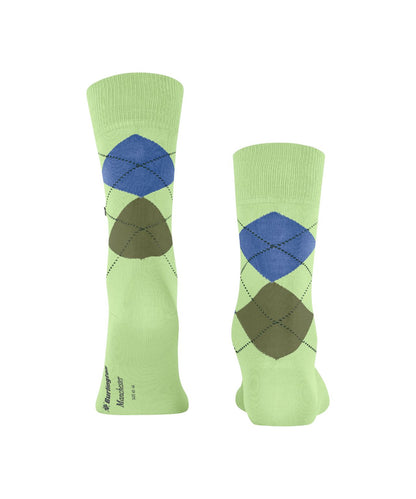 Sok Manchester Kort | Lime/Green/Blue diamond check