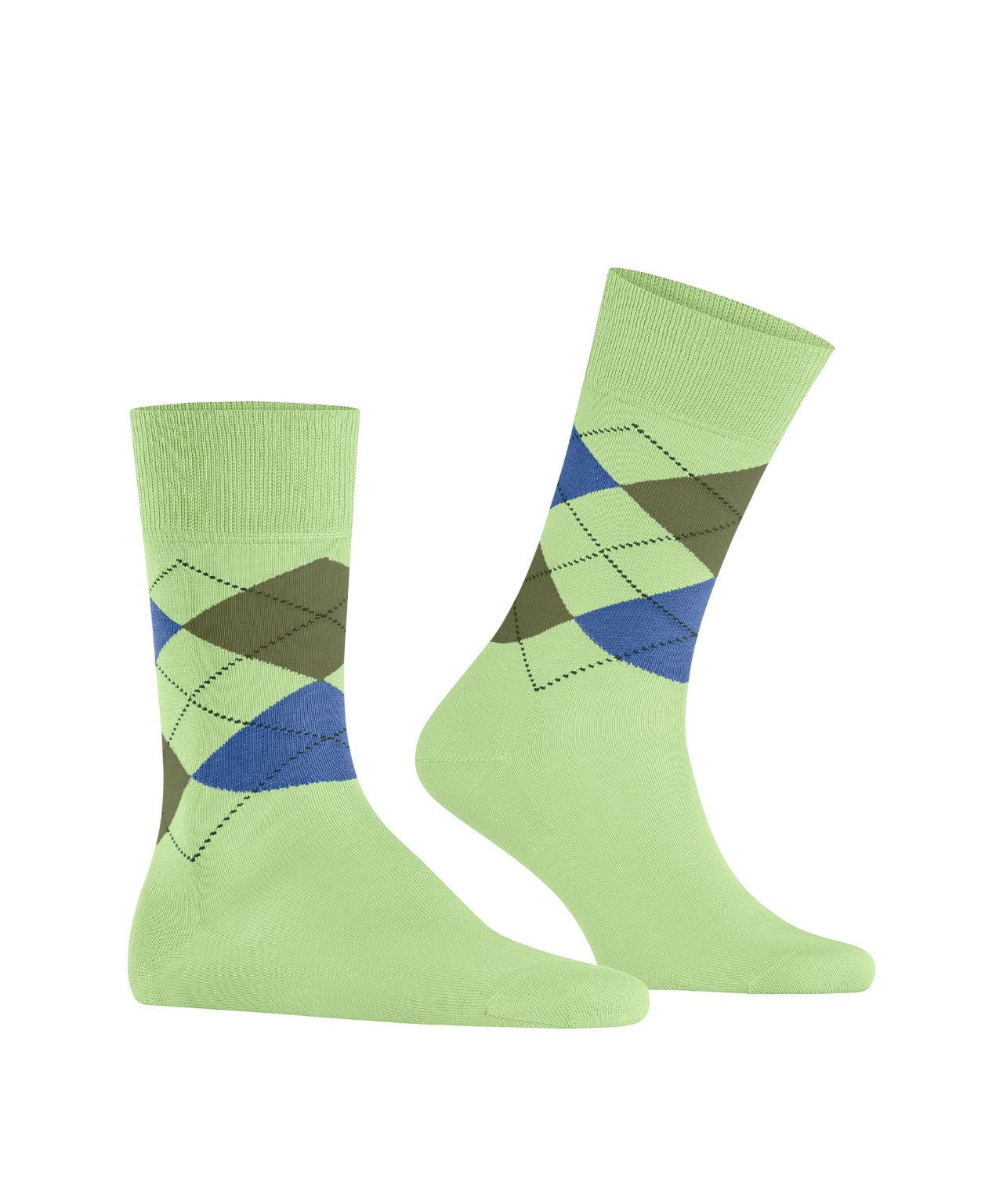 Sok Manchester Kort | Lime/Green/Blue diamond check