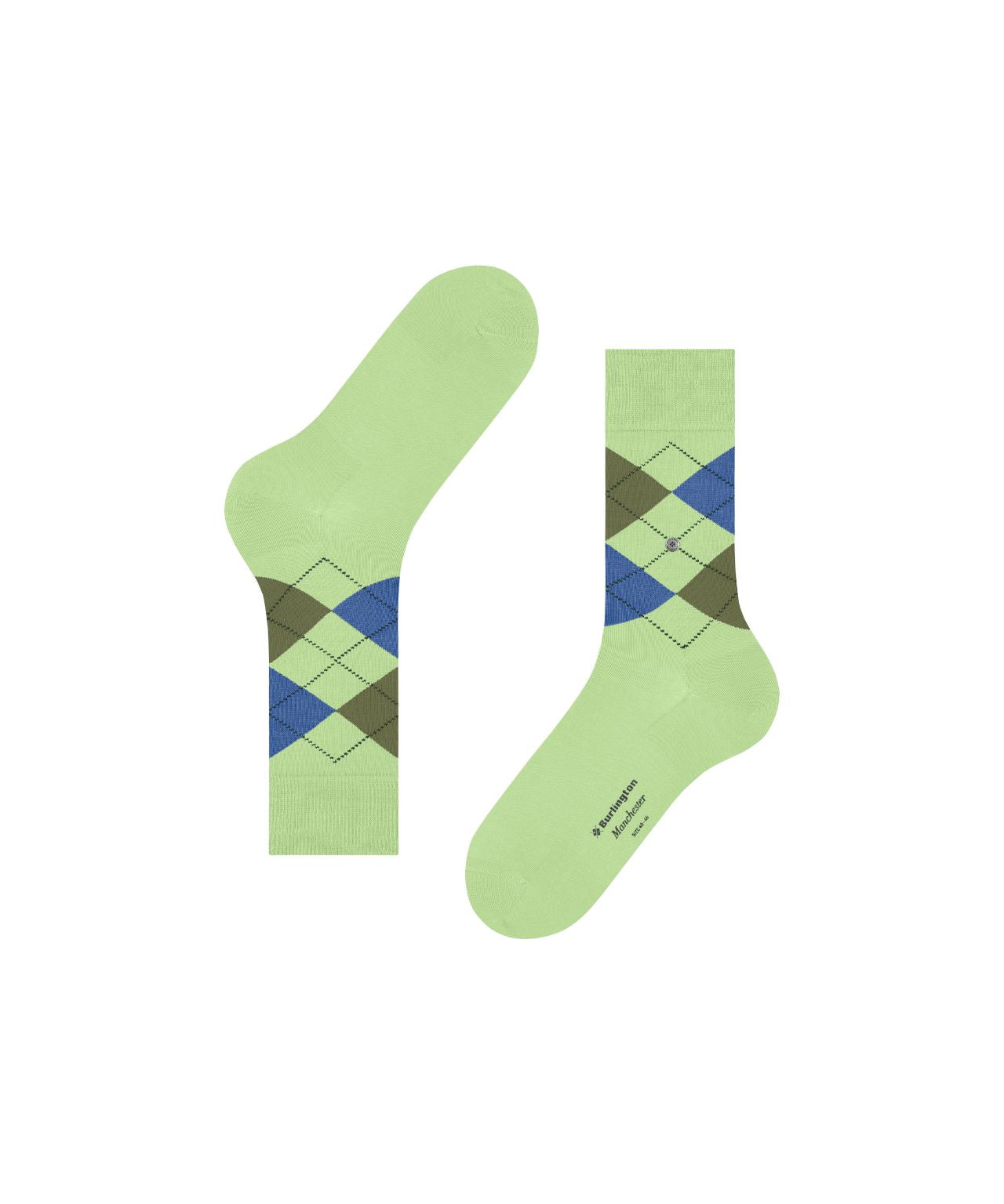Sok Manchester Kort | Lime/Green/Blue diamond check