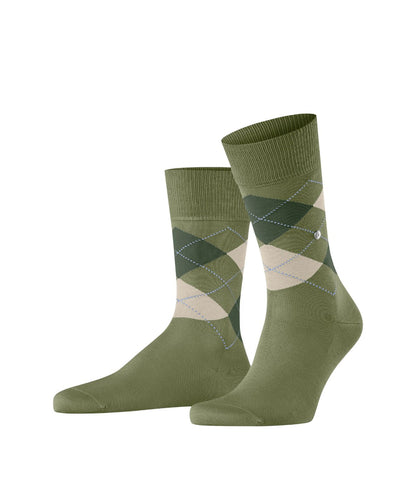 Sok Manchester Kort | Olive/Beige diamond check