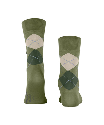 Sok Manchester Kort | Olive/Beige diamond check