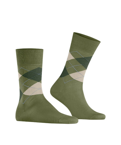 Sok Manchester Kort | Olive/Beige diamond check