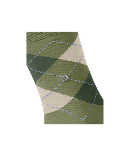 Sok Manchester Kort | Olive/Beige diamond check