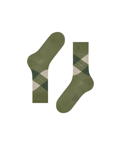 Sok Manchester Kort | Olive/Beige diamond check
