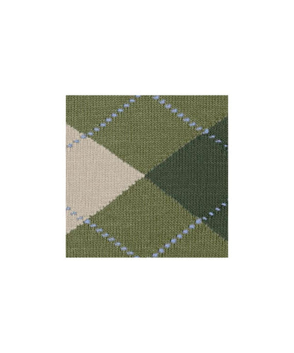Sok Manchester Kort | Olive/Beige diamond check