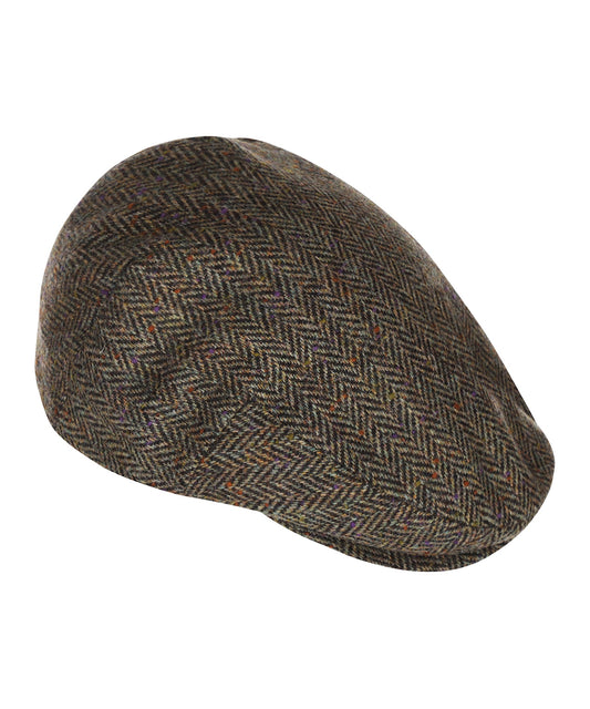 Klassieke Cap | Bruin Herringbone Tweed