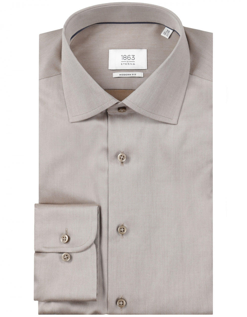 Hemd mit halbgespreiztem Kragen | Beige