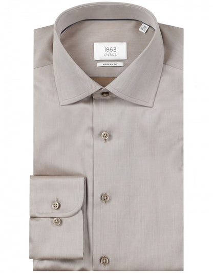 Hemd mit halbgespreiztem Kragen | Beige