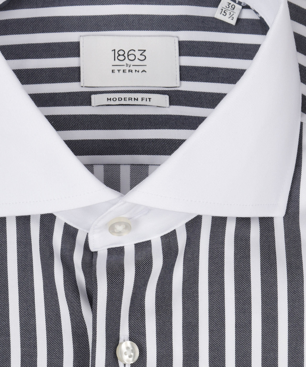 Shirt striped semi spread collar | Blue