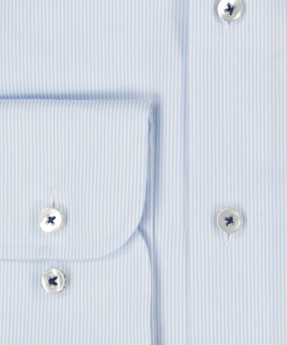 Shirt striped semi spread collar | Blue