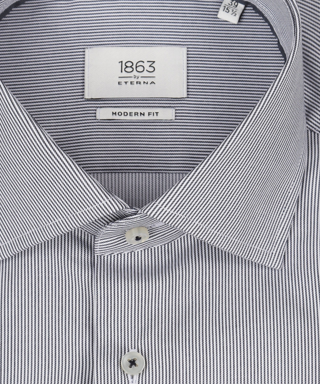 Shirt katoen | Navy/Wit micro streep