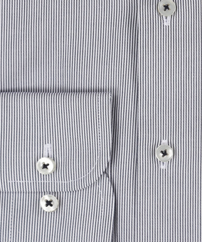 Shirt katoen | Navy/Wit micro streep